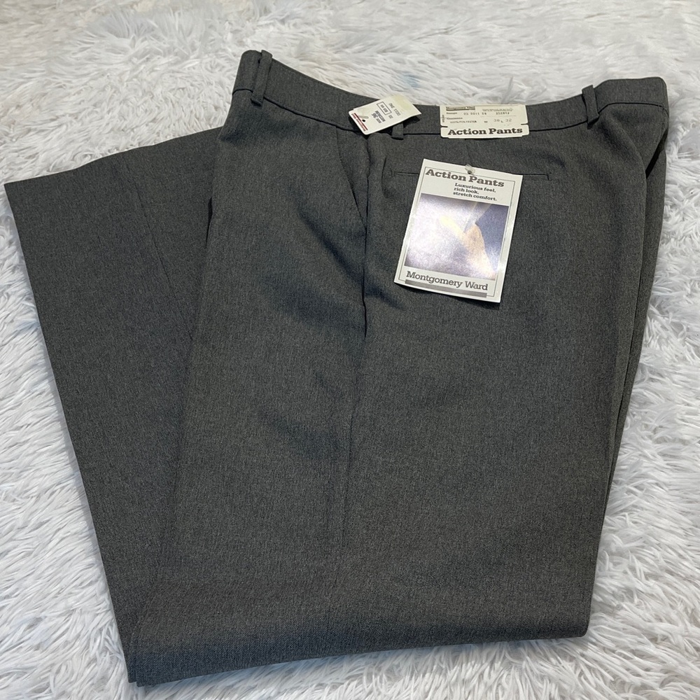MONTGOMERY WARD Gray Men's DRESS PANTS VINTAGE SIZE 36/32